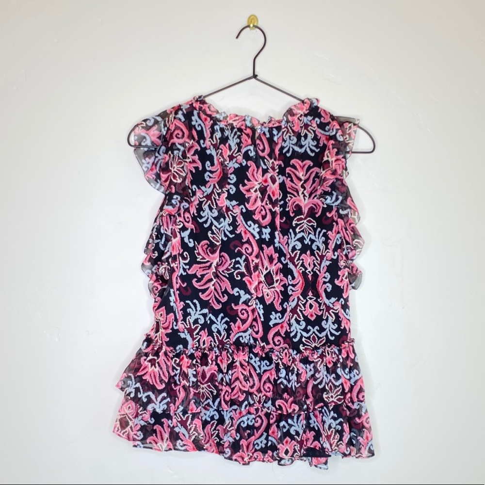 KATE SPADE Silk Tapestry Chiffon Ruffle Top - Picture 14 of 14